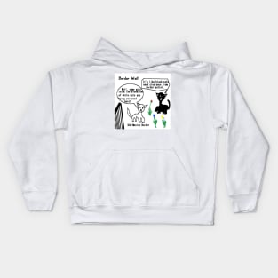 Border Wall Illustration on White Background Kids Hoodie